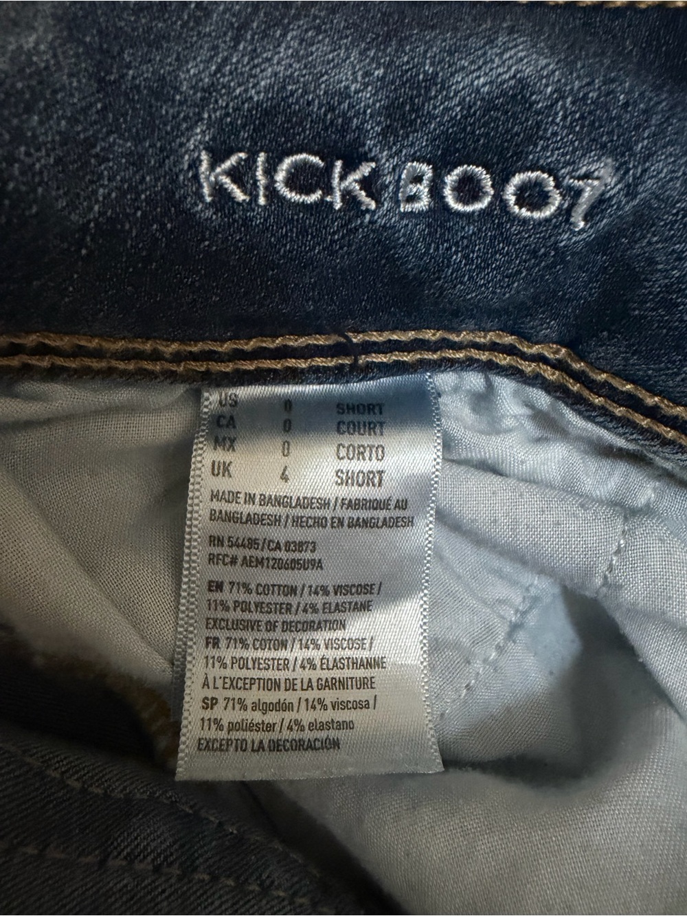 American Eagle Kickboot Flare Jeans Blue 360 Super Stretch 0 Short - Picture 5 of 5